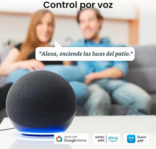 Vista 5 de Geeni Enchufe inteligente para exteriores Wi-Fi Duo 2 tomas resistentes al agua, compatibles con Alexa y Google Assistant Control remoto