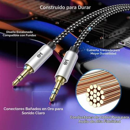 Vista 4 de Cable Matters Paquete de 2 cables de audio de 0.1 in, cable auxiliar, 3