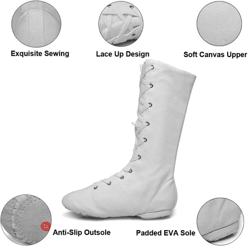 Vista 2 de MSMAX Botas de baile para adultos, zapatillas de ballet y jazz