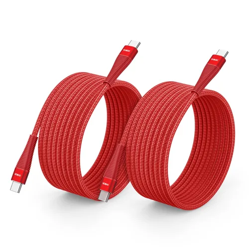 Vista 29 de Cargador USB C extralargo de 15 pies, cable C a C de 100 W, cable USB-C de Azul