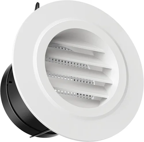 Vista 8 de Hon&Guan Respiradero de Escape de Alero de 3 pulgadas, Cubierta de Ventilación de Aire Redonda de 3'' con Malla Antimoscas Incorporada para Baño