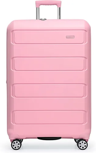 Vista 2 de Traveler's Choice, Pagosa - Maleta giratoria de carcasa dura indestructible, Rosado