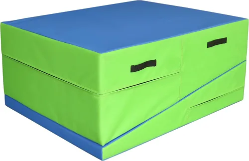 Vista 5 de PRISP Alfombrilla plegable inclinada para gimnasio, extra larga, 71 x 30 x 14 pulgadas, con cuña para niños