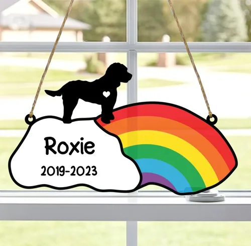 Vista 69 de LOVELYPOD Rainbow Bridge - Regalos conmemorativos para mascotas, regalos conmemorativos para perros afganos por pérdida de sabueso afgano, regalo