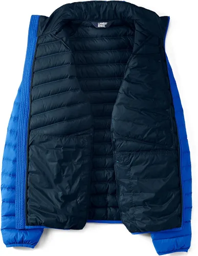 Vista 4 de Lands' End Chaqueta de plumón con capucha ultraligera y plegable para hombre