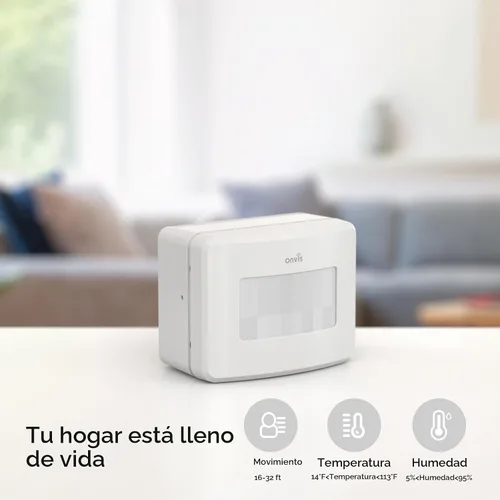 Vista 8 de Onvis Sensor de movimiento inteligente, sistema de seguridad inalámbrico para el hogar, detector de movimiento PIR, higrómetro, termómetro, funciona