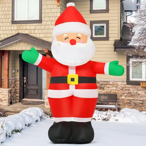 Vista 3 de GOOSH - Decoraciones inflables de Navidad de 1.5 m de Papá Noel al aire libre, Papá Noel inflable de pie para patio con luces LED integradas