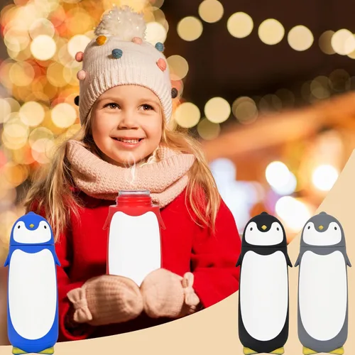 Vista 4 de ChezMax - Botella de agua de acero inoxidable para niños de 9.5 onzas, S