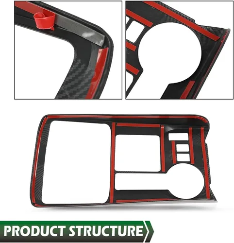 Vista 9 de GRAND ORANGE Cubierta decorativa para panel de palanca de cambios de consola central compatible con Toyota 4Runner 2010-2022