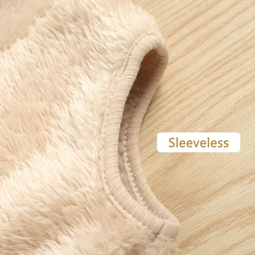 Vista 2 de Happy Cherry Chaleco de forro polar para niños, chaqueta sin mangas de invierno cálido con cremallera 2-8T