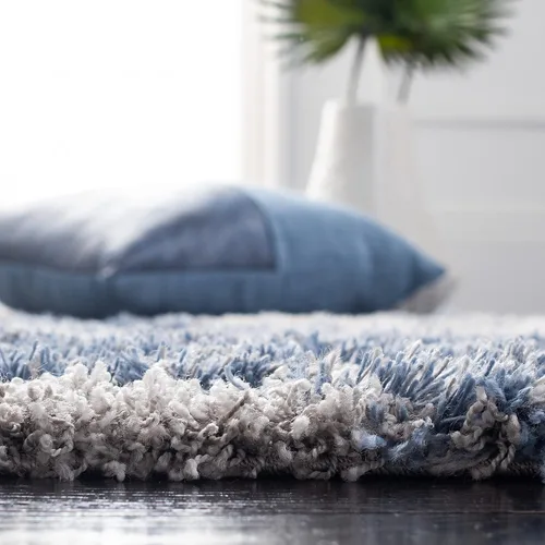 Vista 4 de SAFAVIEH Horizon Shag Collection - Alfombra decorativa, 2 x 3 pies, gris y azul, no desprende pelusa y de fácil cuidado, 2 pulgadas de grosor, ideal