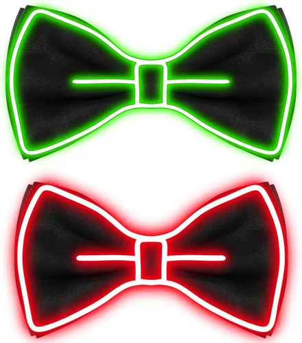Vista 14 de Hercicy Halloween Carnival LED Light up Bow Tie for Women Men Azul