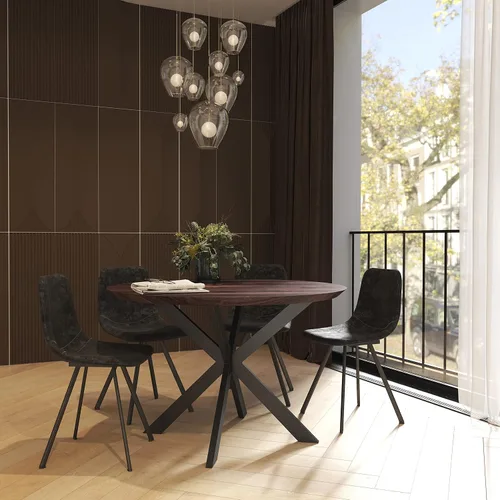 Vista 2 de LeisureMod Markley - Silla de comedor, color negro carbón
