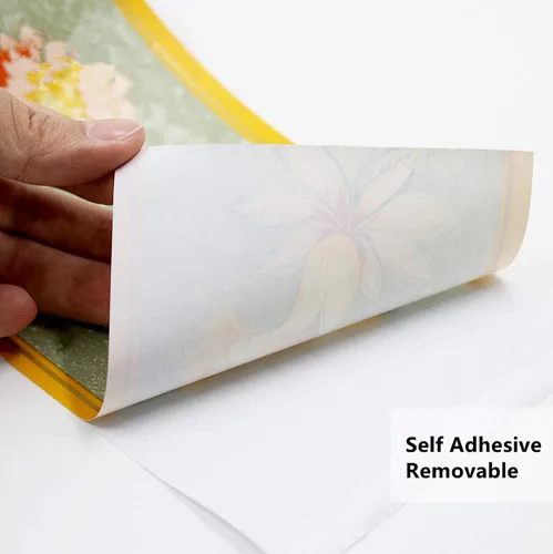 Vista 5 de REDODECO Elegante papel tapiz de moldura gris plateado, borde decorativo para techo, para baño, sala de estar, cocina, 4 pulgadas por 32.8 pies