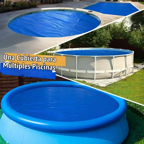 Vista 7 de BigXwell Cubierta solar para piscina redonda de 6 pies, cubierta de burbujas para bañera de hidromasaje, 16 mil, manta de burbujas resistente que