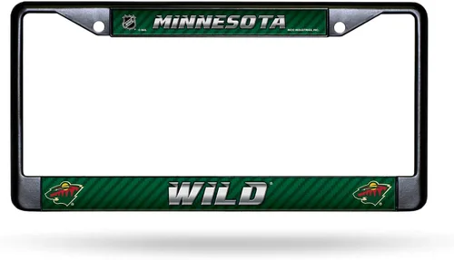 Vista 15 de Rico Industries NHL Hockey Anaheim Ducks - Marco cromado negro con insertos de plástico, 12 x 6 pulgadas, accesorio para automóvil o camión