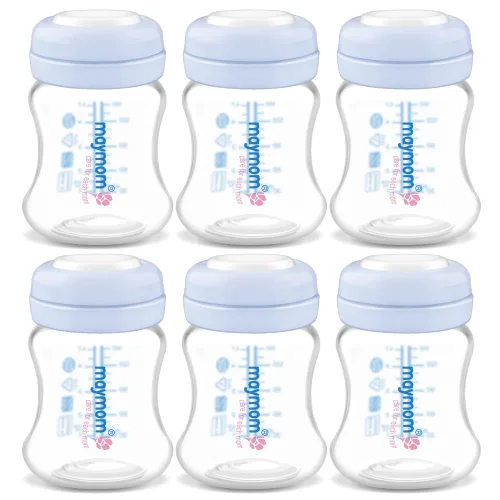 Vista 11 de Maymom Botella de recolección de leche de boca ancha con tapa de cúpula, parte superior de botella, disco SureSeal; compatible con botellas Spectra