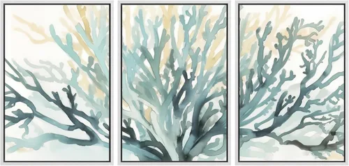 Vista 109 de MUDECOR Lienzo enmarcado para pared, juego de arte de acuarela pastel, bosque de pinos, naturaleza silvestre, ilustraciones modernas, decorativas