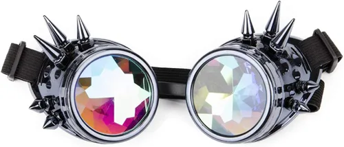 Vista 2 de Gafas de sol vintage Steampunk con lentes de caleidoscopio rústicas para fiestas góticas