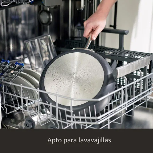 Vista 7 de All-Clad HA1 - Sartén anodizada dura antiadherente para uso diario con tapa y asas, 12 pulgadas, inducción, apta para horno y parrilla 500F, tapa