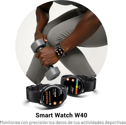 Vista 6 de IOWODO Reloj inteligente para mujeres y hombres, pantalla AMOLED ultra clara de 1.43", rastreador de actividad física con monitor de frecuencia