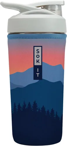 Vista 60 de Sok It BotlSok Botella Mezcladora de Proteínas con Funda Aislante de Neopreno (Floral Abstracto, Se Ajusta a Mezcladoras de 24oz)