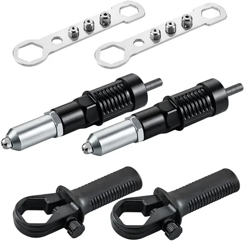 Vista 8 de Electric Rivet Gun Adapter Kit - Pop Rivet Gun Attachment for Cordless Drill - Efficient Riveting Tool for Easy Assembly