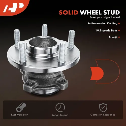 Vista 9 de A-Premium Cojinete de rueda trasera y conjunto de cubo con 5 lengüetas compatible con Mazda 3 2004-2013, 3 Sport 2009-2013, 5 2006-2010/2012-2017
