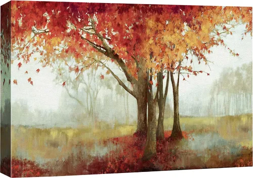 Vista 31 de SIGNFORD - Cuadro en lienzo para pared, silueta de bosque con estrellas azul marino y verde azulado, naturaleza, fotografía, realismo, decoración