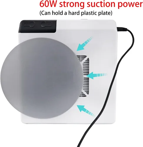 Vista 6 de 60 W colector de polvo ventilador aspirador potente laboratorio dental arte manicura polvo limpieza herramienta