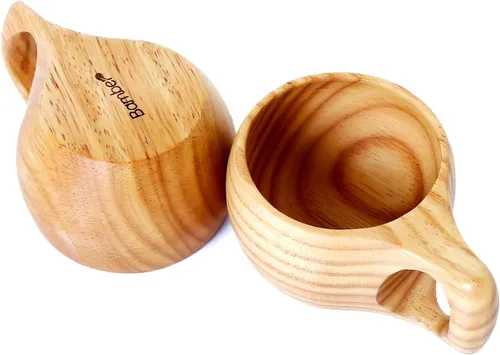 Vista 7 de Bamber Taza de café de madera de la novedad de las tazas reutilizables decorativas de la taza