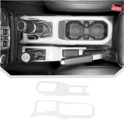 Vista 13 de Consola Central 4WD Panel de Cambio de Marchas y Portavasos para 2018-2024+ Jeep Wrangler JL JLU Gladiator JT (Azul)