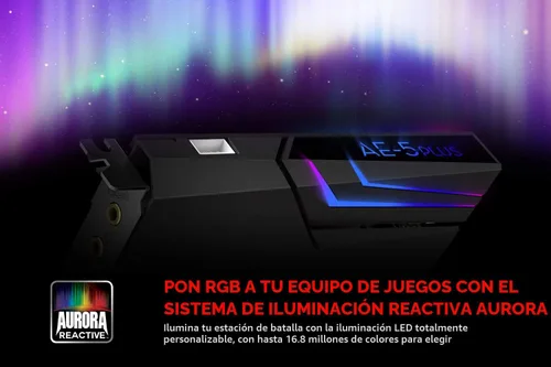 Vista 4 de Creative Sound BlasterX AE-5 Plus SABRE32-class Tarjeta de sonido PCIe de alta resolución para juegos de clase SABRE32 de 32 bits/384 kHz y DAC