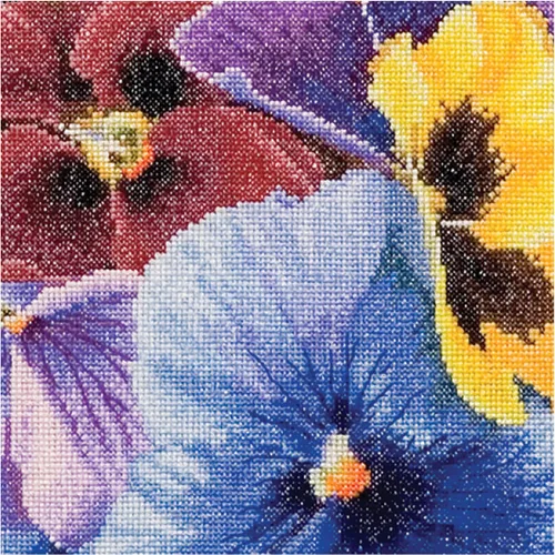 Vista 2 de Thea Gouverneur - Kit de punto de cruz, diseño de Pensamientos, color negro, 18 unidades, 13.4 x 13.4 in, kit de manualidades para adultos, kit