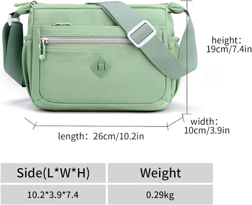 Vista 2 de Oichy Bolso cruzado para mujer, impermeable, bolso de hombro casual, de nailon, bolso cruzado ligero para uso diario