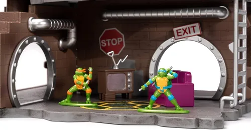 Vista 5 de Jada 34679 - Juego de diorama de tortuga ninja con figuras y vagón de fiesta Nano Scene Series
