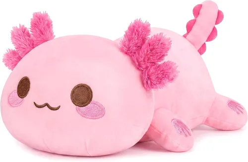 Vista 13 de Onsoyours Lindo Peluche de Axolotl, Suave Almohada de Peluche de Salamandra Animal de Peluche, Juguete de Peluche Kawaii para Niños