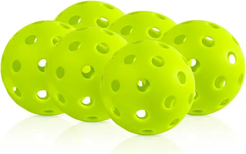 Vista 10 de Fizzazzle Bolas de pickleball para exteriores, 40 agujeros, duraderas, de alto rebote aprobadas por USAPA, bolas de pickleball para torneo de vuelo