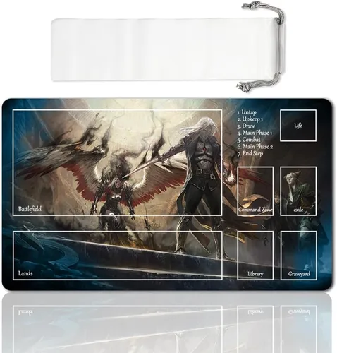 Vista 8 de Juego de mesa MTG Playmat Games Tamaño 60X35 cm CCG Compatible para TCG RPG CCG Play Mats (Ajani Steadfast-Zone)