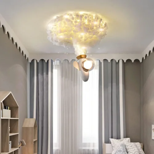 Vista 6 de Candelabros LED, luz LED de montaje empotrado de dibujos animados, lámpara de techo creativa en forma de cohete blanco, luz de techo con pantalla