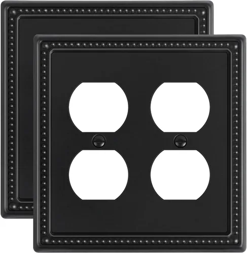 Vista 76 de Paquete de 2 cubiertas de placa de interruptor de luz de doble palanca, cubiertas decorativas de placa de doble interruptor Pearls, placa de pared