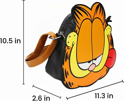 Vista 4 de Garfield Sticking Tongue Out Naranja - Bolso cruzado de 10 pulgadas