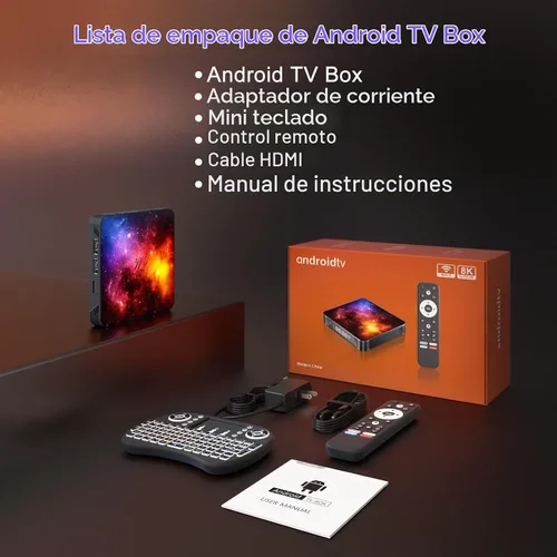 Vista 8 de Android 14.0 TV Box 4GB RAM 64GB ROM, procesador de cuatro núcleos, mini