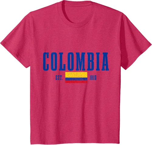 Vista 55 de Colombia Est. 1810 - Camiseta de Colombia Vintage, Negro, S