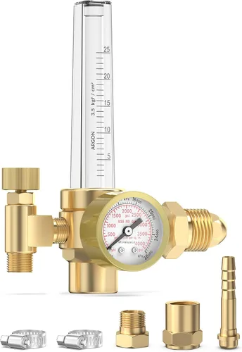 Vista 9 de Bestarc Argon - Regulador de gas con medidor de flujo de CO2 con manguera