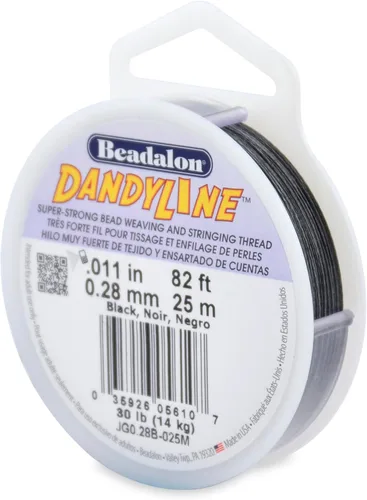Vista 16 de Beadalon Dandyline - Hilo para tejer y atar cuentas, 0.005 in / .004 pulgadas, negro, 82.0 ft