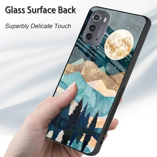 Vista 174 de Funda para Motorola Moto Edge 2022, cubierta trasera de vidrio templado con protector de pantalla, funda protectora a prueba de golpes para Motorola