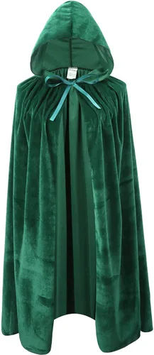 Vista 13 de OurLore Capa de terciopelo con capucha unisex para niños, disfraz de Halloween y Navidad Azul