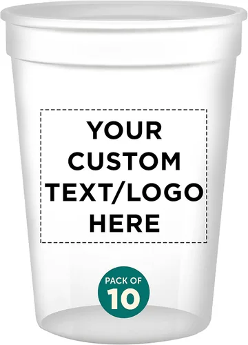 Vista 14 de DISCOUNT PROMOS Vasos de plástico personalizados + tamaño de 12 onzas + diseño de fiesta desechable + juego a granel (10, 50 o 100) ideal