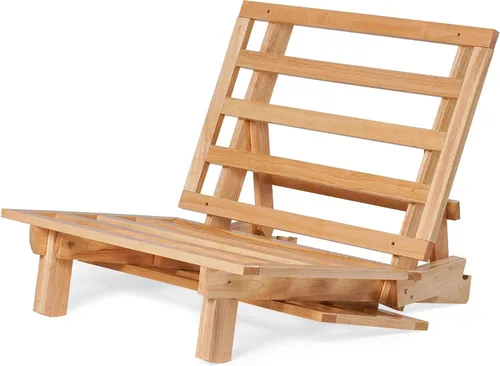 Vista 3 de Nirvana Futons Tumbona de futón doble con colchón de microfibra de madera maciza natural Fudge de microfibra